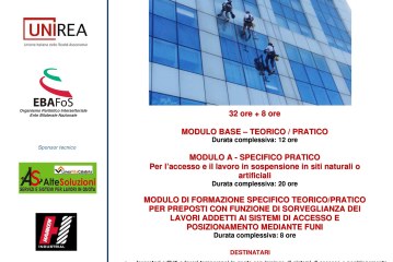 Corso di formazione teorico-pratico per preposti e lavoratori addetti ai sistemi di accesso e posizionamento mediante funi